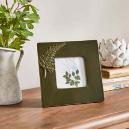 Churchgate Fern Leaf Glazed Ceramic Square Photo Frame - thumbnail 1