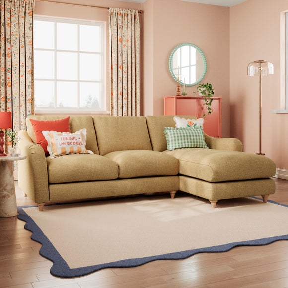 Hattie Slub Faux Linen Corner Chaise - image 1