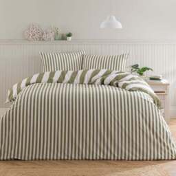 Kent Broad Stripe 100% Cotton Duvet Cover & Pillowcase Set - thumbnail 4