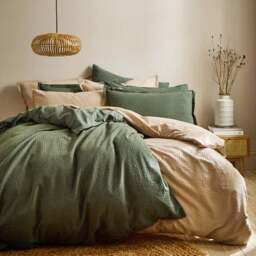 Seersucker Woven 100% Cotton Duvet Cover & Pillowcase Set - thumbnail 5