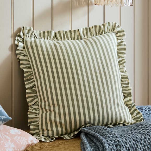 Linford Stripe Frilled Square Cushion Cover - image 1