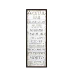 Cedar and Sage Antique Printed Cocktail Bar Wall Mirror