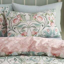 Catherine Lansfield Clarence Floral Reversible Natural Duvet Cover & Pillowcase Set - thumbnail 2