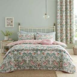 Catherine Lansfield Clarence Floral Reversible Natural Duvet Cover & Pillowcase Set - thumbnail 3