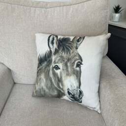 Christine Varley Donkey Square Cushion - thumbnail 1