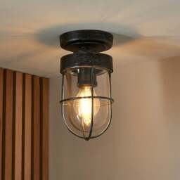 Marine Industrial 1 Light Bathroom Flush Ceiling Light