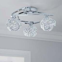 Cecilie 3 Light Crystal Semi Flush Ceiling Light - thumbnail 3