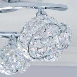 Cecilie 3 Light Crystal Semi Flush Ceiling Light - thumbnail 4
