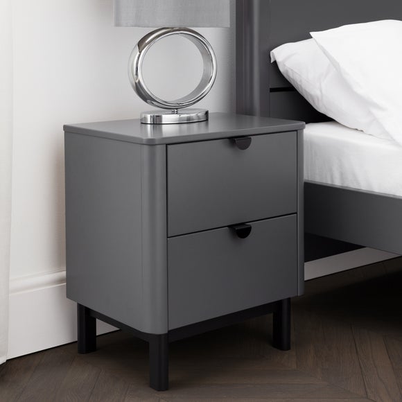 Chloe 2 Drawer Bedside Table, Grey - image 1