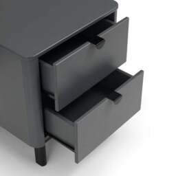 Chloe 2 Drawer Bedside Table, Grey - thumbnail 6