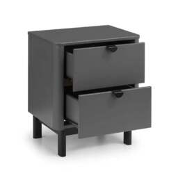 Chloe 2 Drawer Bedside Table, Grey - thumbnail 3
