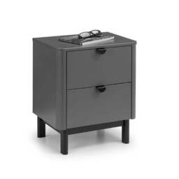 Chloe 2 Drawer Bedside Table, Grey - thumbnail 2