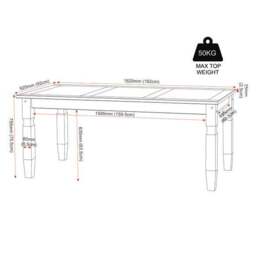 Corona 6 Seater Rectangle Dining Table - thumbnail 4