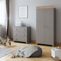 Little Acorns Classic Oak Effect 3 Drawer Chest and Wardrobe Nursery Set - thumbnail 6