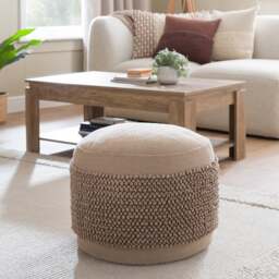 Jersey Bobble Banded Cotton Pouffe
