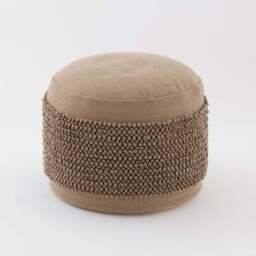 Jersey Bobble Banded Cotton Pouffe - thumbnail 3