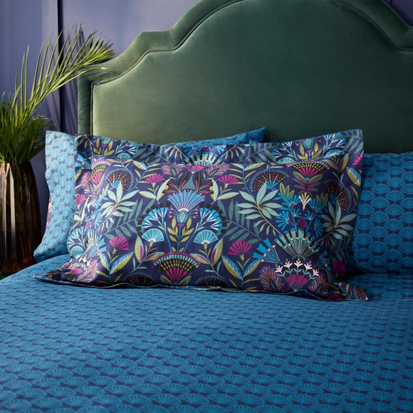 Lucille Navy 100% Cotton Oxford Pillowcase - image 1
