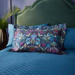 Lucille Navy 100% Cotton Oxford Pillowcase