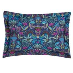Lucille Navy 100% Cotton Oxford Pillowcase - thumbnail 3