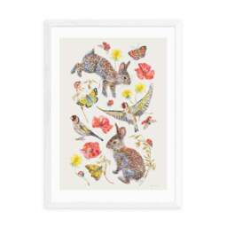 East End Prints Meadow Birds Bunnies And Butterflies Print - thumbnail 2