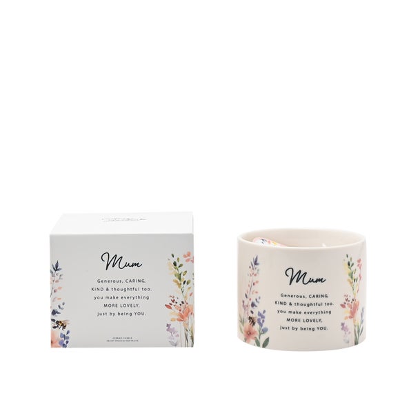 The Cottage Garden Peach Floral Multi Wick Ceramic Candle - image 1