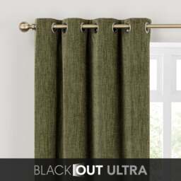 Chenille Ultra Blackout Eyelet Curtains - thumbnail 1