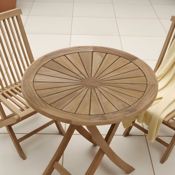 Teak Sundial Top Folding Bistro Table - image 1