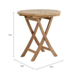 Teak Sundial Top Folding Bistro Table - thumbnail 6