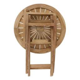 Teak Sundial Top Folding Bistro Table - thumbnail 5