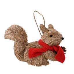 Country Living Squirrel In A Scarf Hanging Ornament