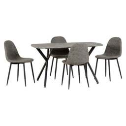 Athens 4 Seater Rectangular Dining Table, Grey - thumbnail 2