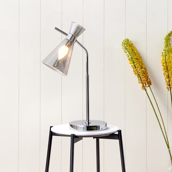 Monroe Waisted Glass and Metal Table Lamp - image 1