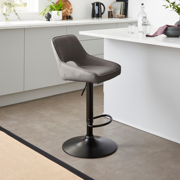 Harlan Height Adjustable Barstool, Faux Leather - image 1