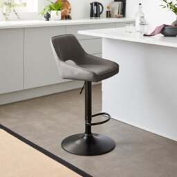 Harlan Height Adjustable Barstool, Faux Leather - thumbnail 1