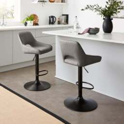 Harlan Height Adjustable Barstool, Faux Leather - thumbnail 2