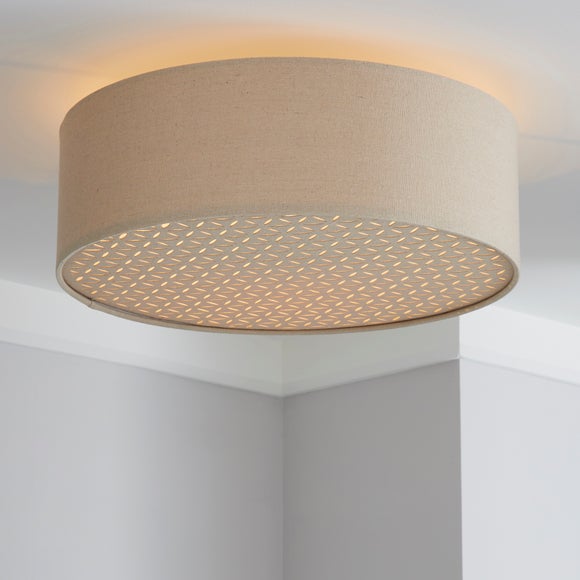 Kirsty Shade Taupe Flush Ceiling Light - image 1