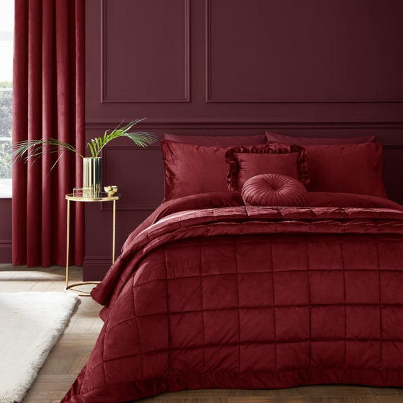 Catherine Lansfield Kingsley Matt Velvet Quilted Bedspread - image 1