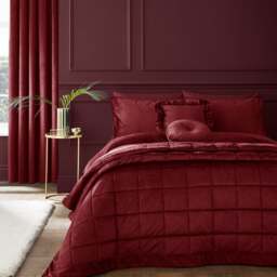 Catherine Lansfield Kingsley Matt Velvet Quilted Bedspread