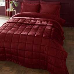 Catherine Lansfield Kingsley Matt Velvet Quilted Bedspread - thumbnail 3