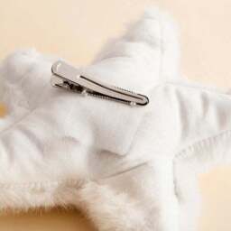 Ivory Star Faux Fur Tree Topper - thumbnail 3