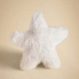 Ivory Star Faux Fur Tree Topper - thumbnail 2