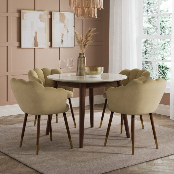 Vivian Dining Chair, Velvet with Dark Stain Legs - image 1