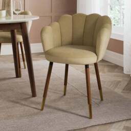 Vivian Dining Chair, Velvet with Dark Stain Legs - thumbnail 2