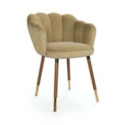 Vivian Dining Chair, Velvet with Dark Stain Legs - thumbnail 6