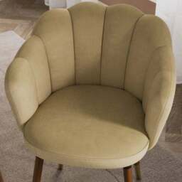 Vivian Dining Chair, Velvet with Dark Stain Legs - thumbnail 4