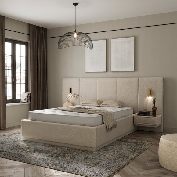 Oversized Ottoman Hotel Bed Frame, Boucle - image 1