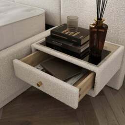Oversized Ottoman Hotel Bed Frame, Boucle - thumbnail 3