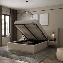 Oversized Ottoman Hotel Bed Frame, Boucle - thumbnail 2