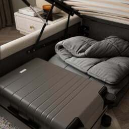 Oversized Ottoman Hotel Bed Frame, Boucle - thumbnail 4