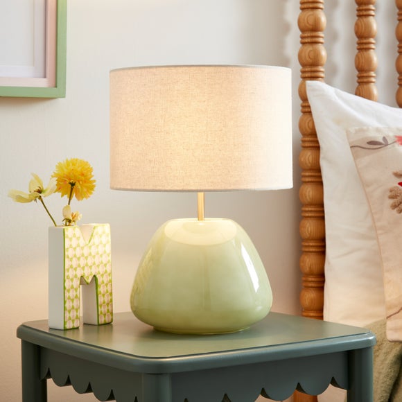Pebble Milky Glass Table Lamp - image 1